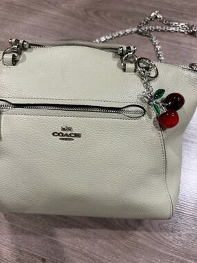 Coach Light Gray Leather Satchel